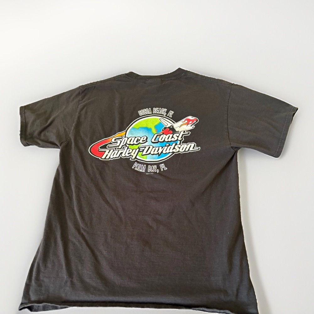 Harley-Davidson Space Coast Cocoa Beach Florida Graphic T-Shirt Mens M Black